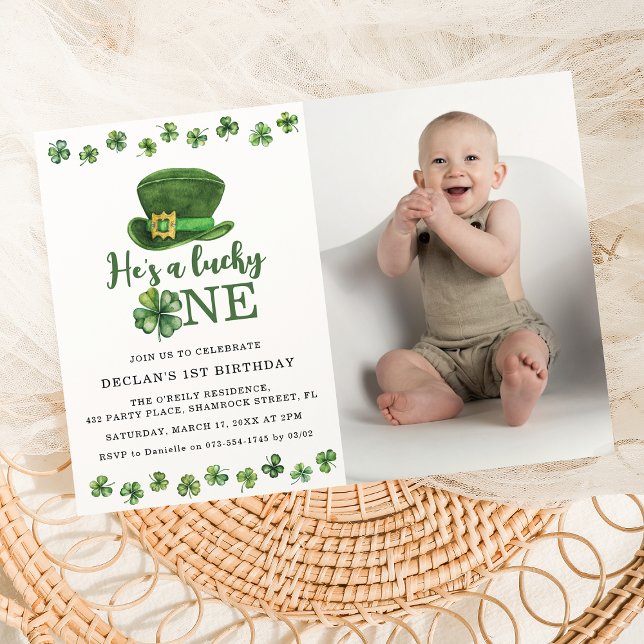 Invitation Sweet Lucky One Photo Anniversaire (Créateur téléchargé)
