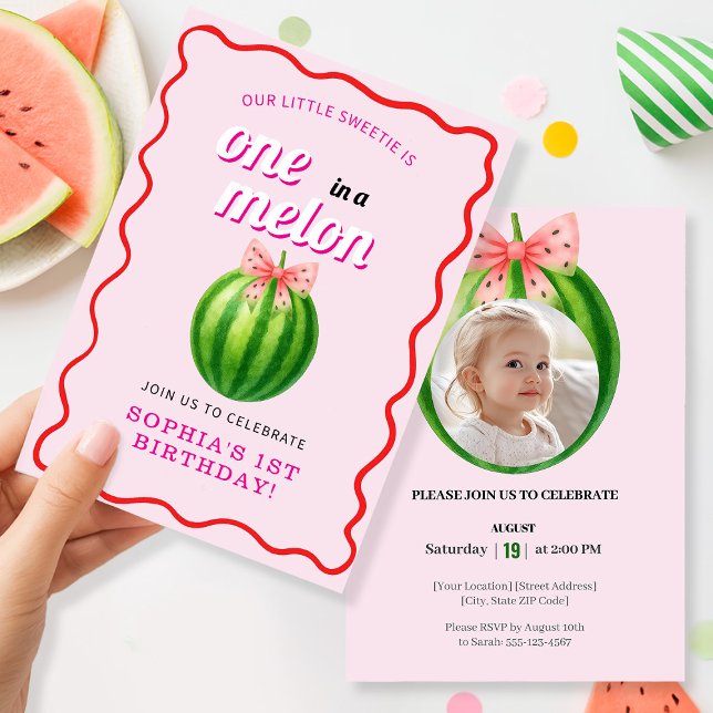 Invitation Sweet Melon First Birthday Party (Créateur téléchargé)