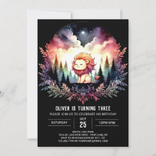 Invitation Sweet Minimaliste Lion Anniversaire