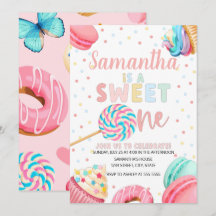 Sweet One Anniversaire Invitation, Pastel Sweets I