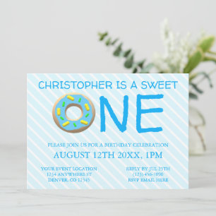 Invitation Sweet One Donut Boy 1er anniversaire