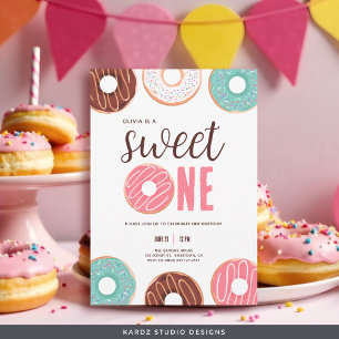 Invitation Sweet One Donut Girl 1er anniversaire