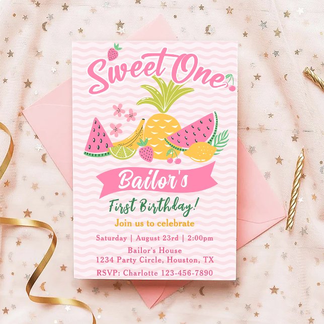 Invitation Sweet One | Fruit Party Anniversaire (Créateur téléchargé)