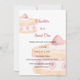 Invitation Sweet One Invitation, Dessert One Party