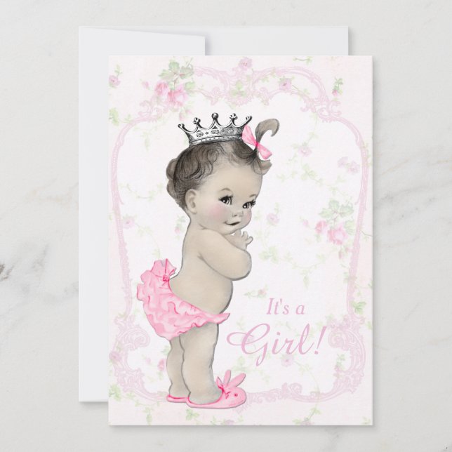 Invitation Sweet Pastel rose Chic Baby shower (Devant)