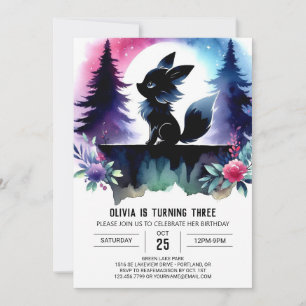 Invitation Sweet Pastel Wolf Anniversaire