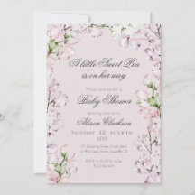 Sweet Pea flower arch Baby brunch elegant lavender