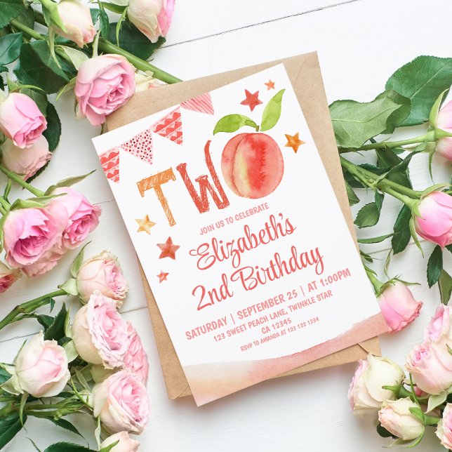 Invitation Sweet Peach 2e anniversaire (Créateur téléchargé)