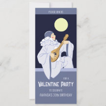 Sweet Pierrot clown jouant lute CC0165 Anniversair