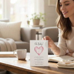 Invitation Sweet Pink Heart Baby Shower Announcement