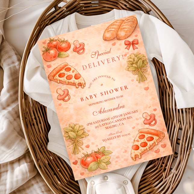 Invitation Sweet Pizza Baby Shower (Créateur téléchargé)