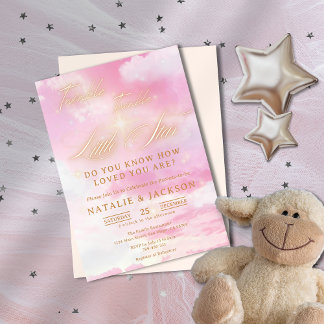 Invitation Sweet Rose & Or Twinkle Baby shower Little Star