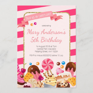 Invitation Sweet Shop Candyland fête d'anniversaire Invitatio