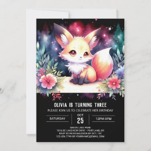 Invitation Sweet Simple Fox Anniversaire