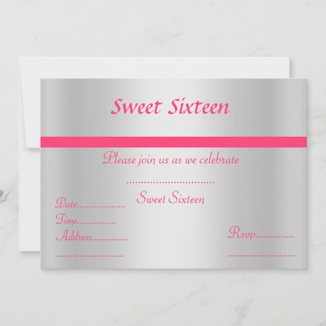 Invitation Sweet sixteen (Devant)