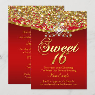 Invitation Sweet sixteen 16 Anniversaire Parties scintillant 