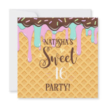 Sweet sixteen 16 cône de gaufre séché