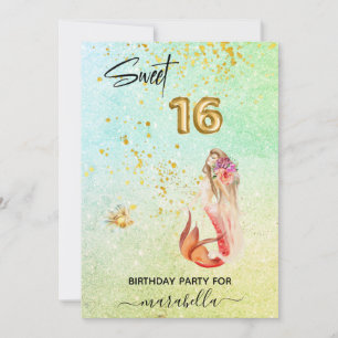 Invitation *~ SWEET SIXTEEN 16 Fête d'anniversaire Ombre Merm