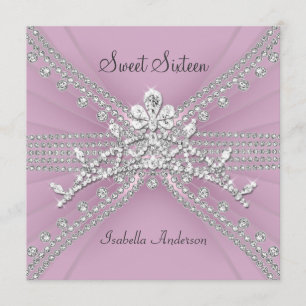 Invitation Sweet sixteen 16 Tiara Rose Anniversaire