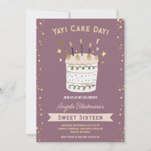 Invitation Sweet sixteen 16ème Fille fête d'anniversaire Dust