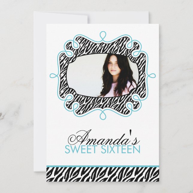 Invitation Sweet sixteen à cadre aquatique élégant (Devant)