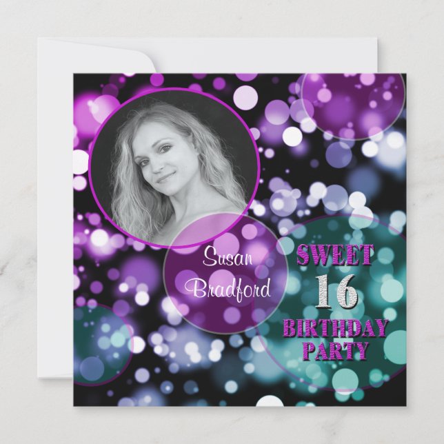 INVITATION SWEET SIXTEEN ANNIVERSAIRE (Devant)
