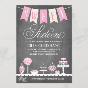 Invitation sweet sixteen Anniversaire
