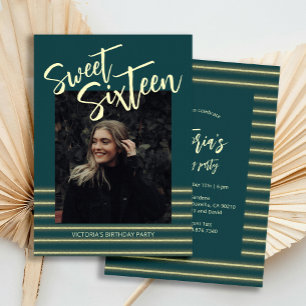 Invitation Sweet sixteen Aquamarine Parties scintillant fête