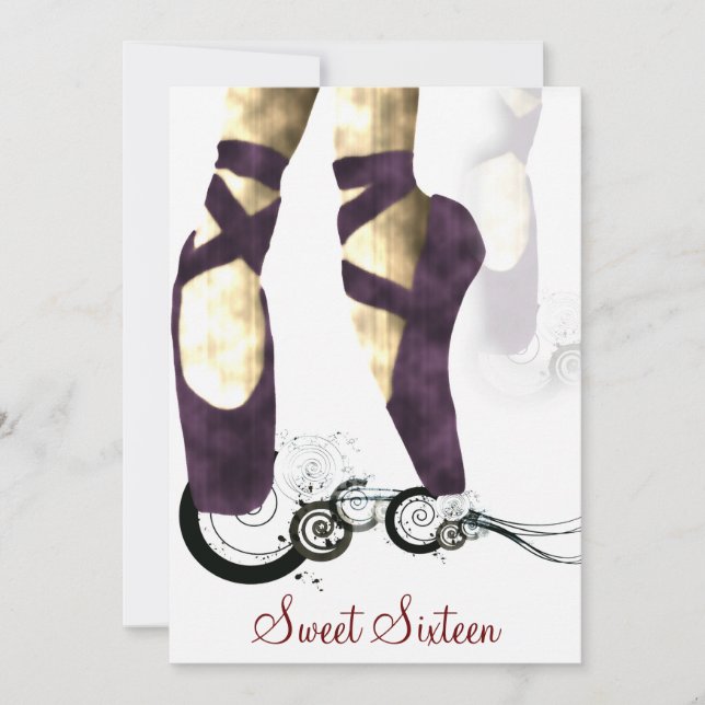 Invitation Sweet sixteen Ballerina (Devant)