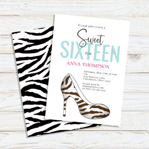 Invitation Sweet sixteen Chic Chaussures fête d'anniversaire
