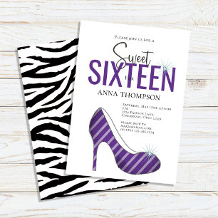 Invitation Sweet sixteen Chic Chaussures fête d'anniversaire