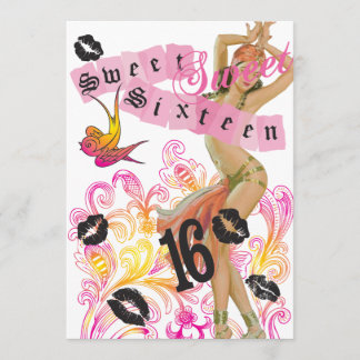 Invitation Sweet sixteen de mode rose juteux