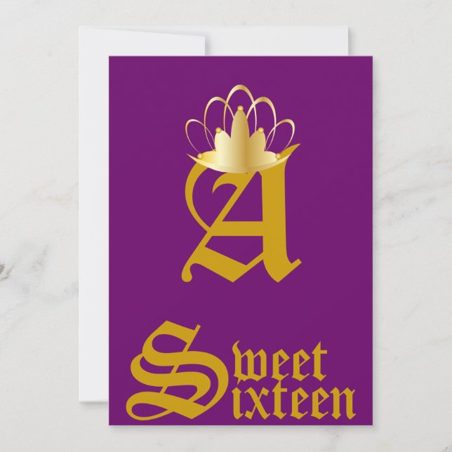 Invitation Sweet sixteen de Personnaliser de monogramme couro (Devant)