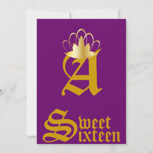 Invitation Sweet sixteen de Personnaliser de monogramme couro