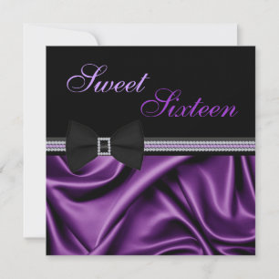 Invitation Sweet sixteen de satin et de pierres précieuses