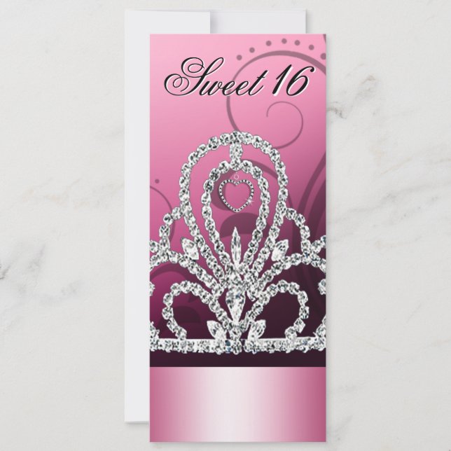 Invitation Sweet sixteen de Tiara (rose) (Devant)