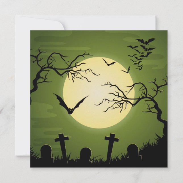 Invitation Sweet sixteen d'Halloween chauves-chauves-souris n (Devant)