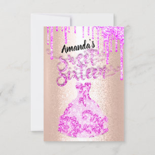 Invitation Sweet sixteen Dress Parties scintillant  Déchets r