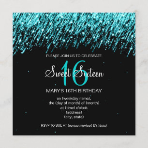 Invitation Sweet sixteen du Parti qui chute les étoiles Turqu