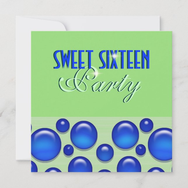 Invitation "sweet sixteen", élégant point de polka (Devant)