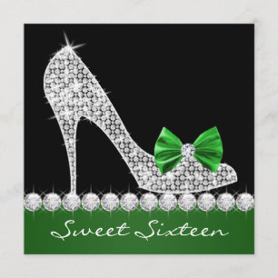 Invitation Sweet sixteen Emerald Green