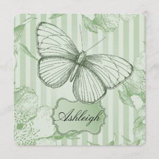 Invitation Sweet sixteen en bon état de papillon