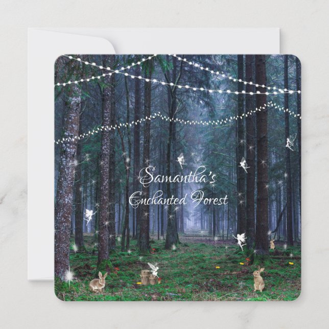 Invitation Sweet sixteen Enchanted Forêts Bunnies (Devant)