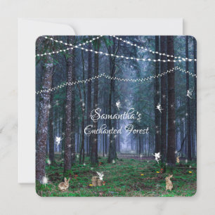 Invitation Sweet sixteen Enchanted Forêts Bunnies