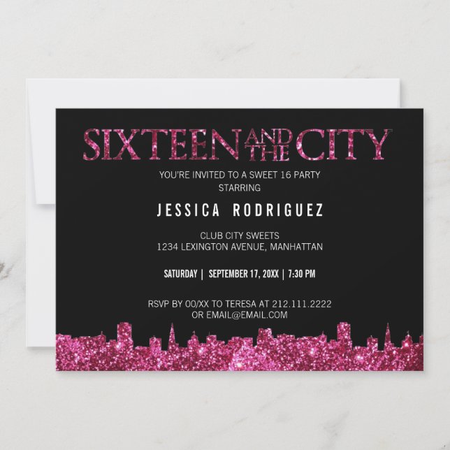 Invitation Sweet sixteen et la fête d'anniversaire du bonbon (Devant)