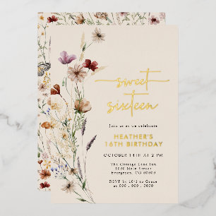Invitation sweet sixteen Foil