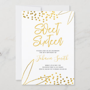 Invitation Sweet sixteen Gold Blanc 16e anniversaire Invitati