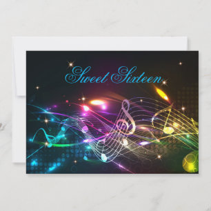 Invitation Sweet Sixteen Lumières Néon Luminescent