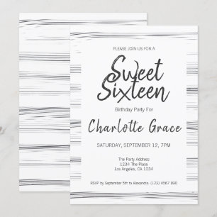 Invitation Sweet sixteen moderne fête d'anniversaire