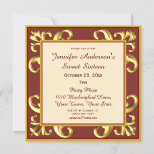 Invitation Sweet sixteen or rouge